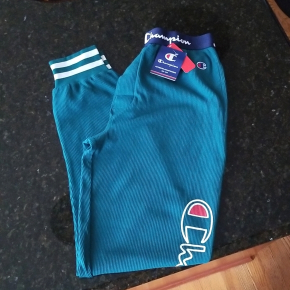 Set of 2 NWT!Champion Mens Waffle Rib Cuff Sleep Pant CLWPZ0-NAVY & CLWPLV-TEAL - Picture 7 of 10